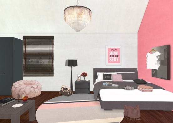 Girly Bedroom Design Rendering