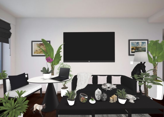 Modern Sustainable Living Room Design Rendering
