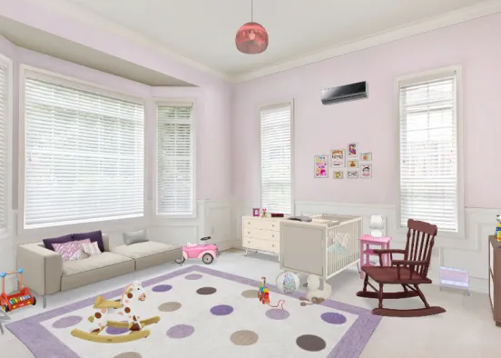 Baby girle Kids Room Design Rendering