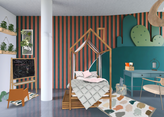 A kid's bedroom Design Rendering
