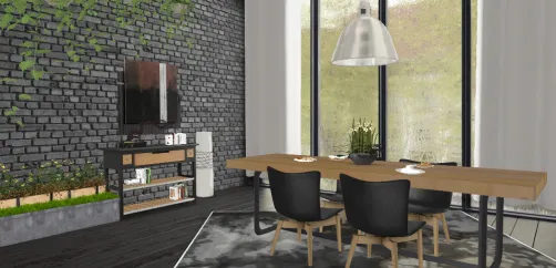Black dining room