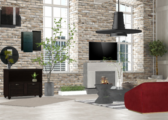 Italian living room Design Rendering
