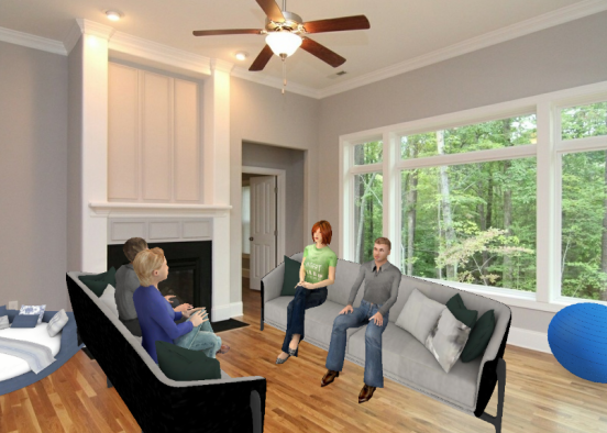 a living room Design Rendering