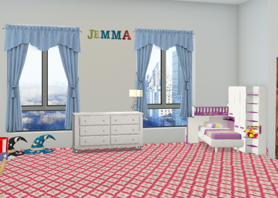 my sisters room (she picked it out) Design Rendering