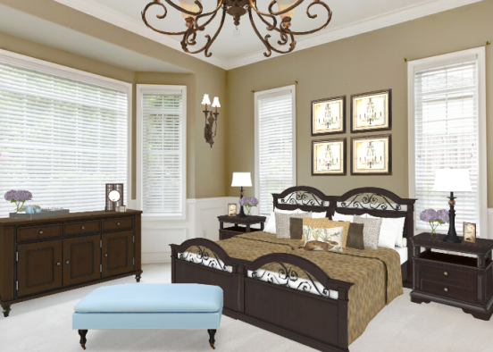 Traditional Style Bedroom Design Rendering