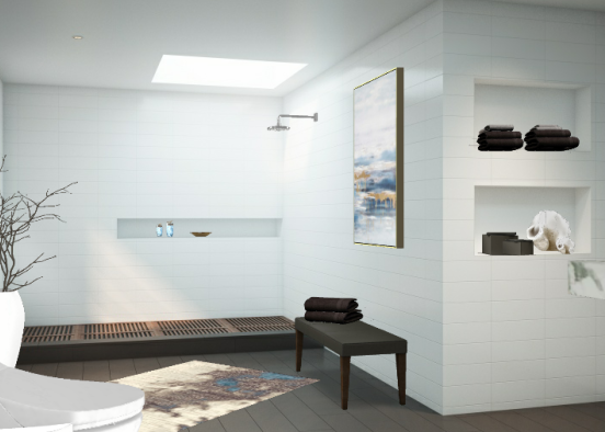 Light and Airy Bathroom Design Rendering