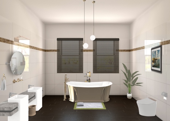 luxurious bathroom YID Design Rendering