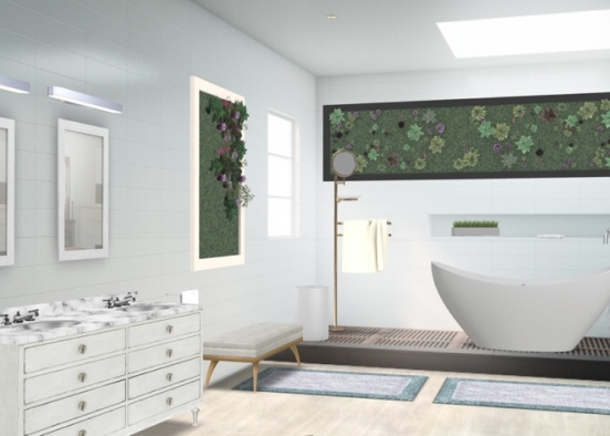 elegant nature bathroom Design Rendering