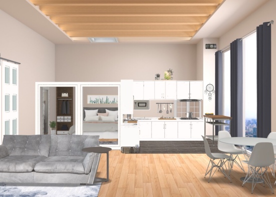 a cute little appartment in downtown California 1 bedroom 1 bath Design Rendering