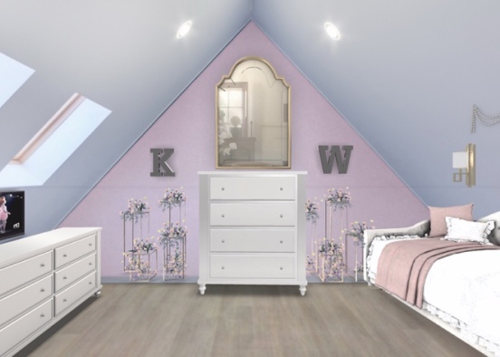 Teen Girl Room  Design Rendering