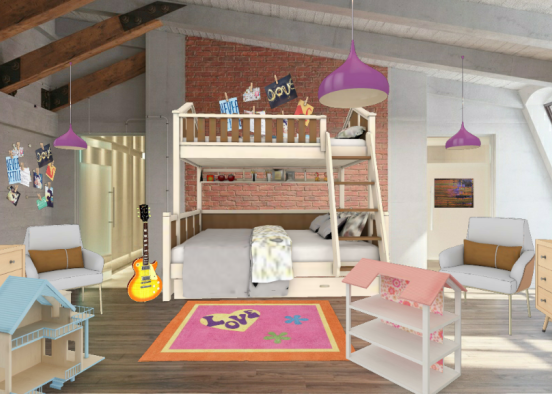 Children's Bedroom  Design Rendering