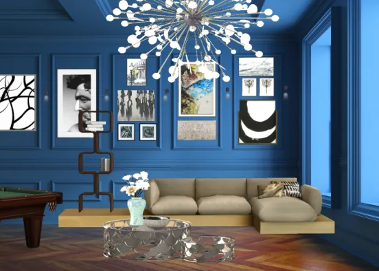 Sala blu Design Rendering