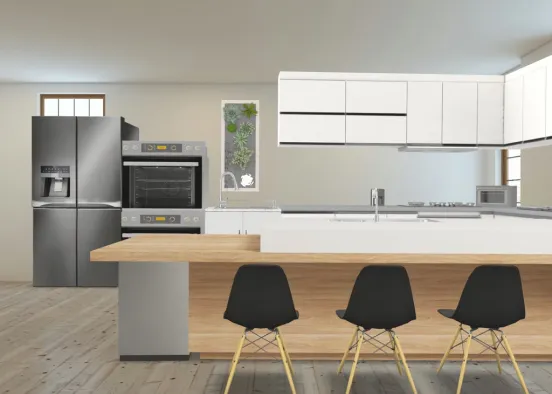 modern Apartment kitchen Design Rendering