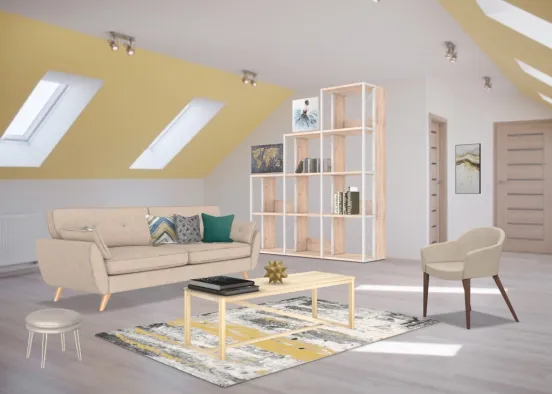 Modern Apartment living room Design Rendering
