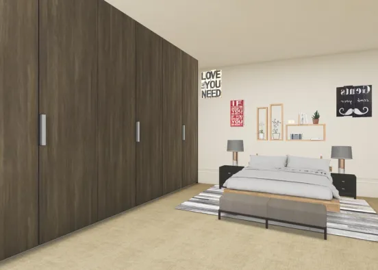 Modern Apartment bedroom Design Rendering