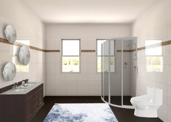 Modern Apartment Bathroom Design Rendering