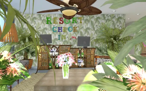 Tropical Resort Check-in 