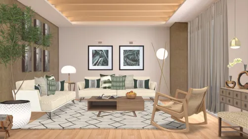 warm , natural  living room 