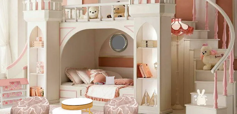 Chambre de princesse pour une petite fille !! C'est pour le concours de mila !!!! Bisous !!😘😘🤪🤪 Design Rendering