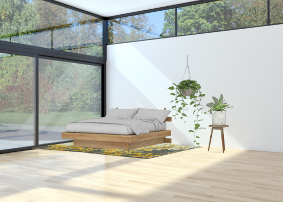 Leafy bedroom  Design Rendering