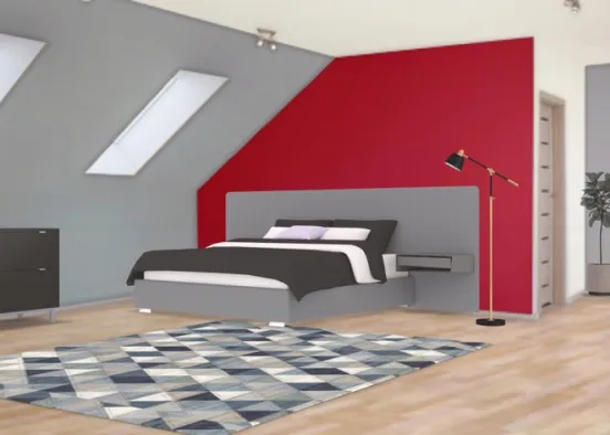 Bedroom Under Roof Design Rendering