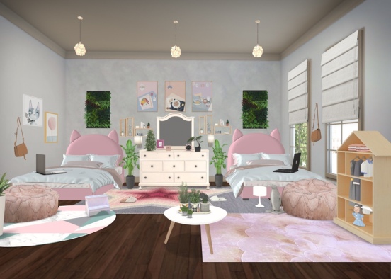 Two pink kids 😄💖🌸 Design Rendering