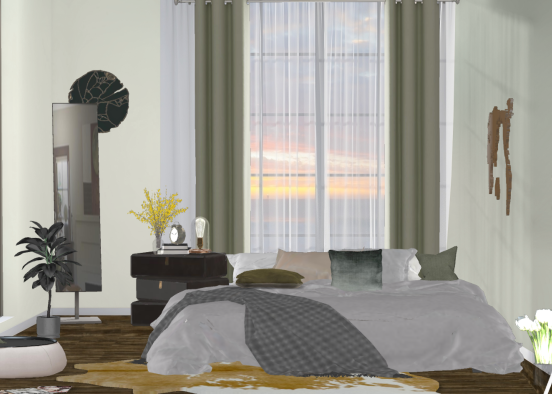 dark olive bedroom Design Rendering