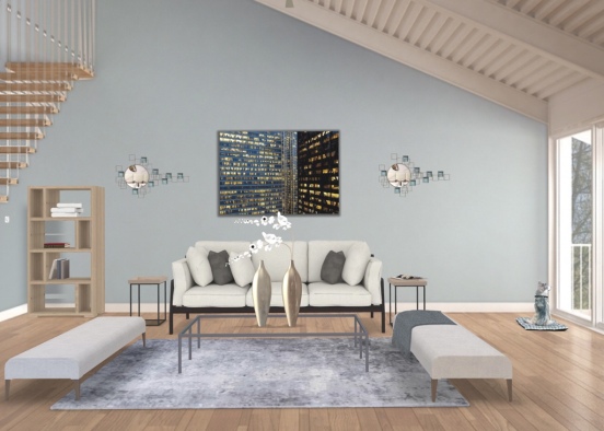 modern grey scheme living room Design Rendering