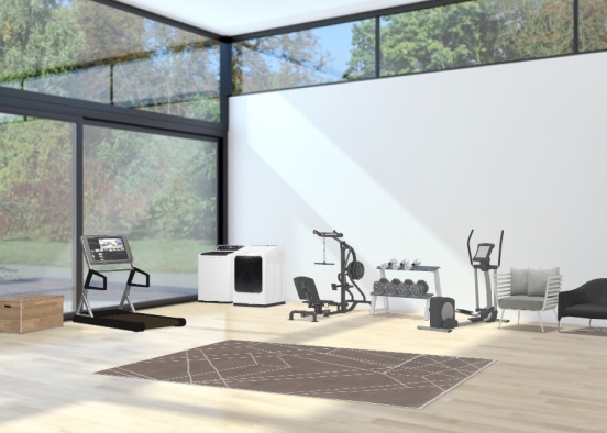 Laundry and work out room Design Rendering