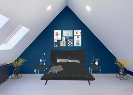 Midnight bedroom Design Rendering