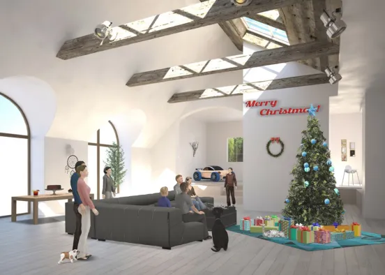 living room Christmas party!! Design Rendering