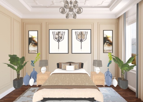 brown bedroom  Design Rendering