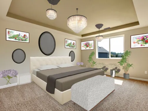 white and grey bedroom 