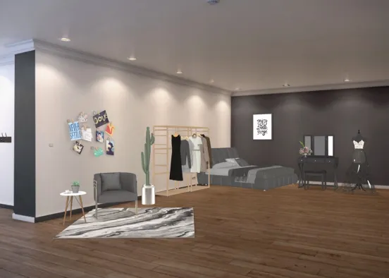 bedroom in grey 🖤 Design Rendering