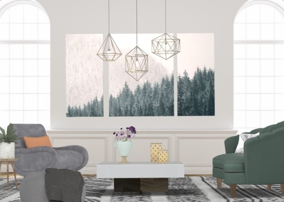 minimal living room  Design Rendering