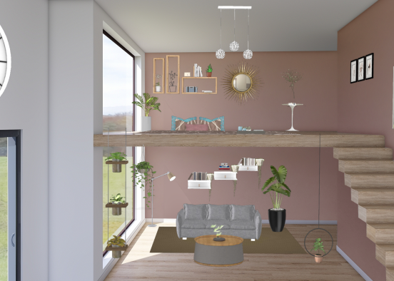 sweet living room Design Rendering