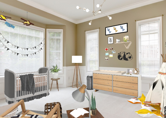 Baby boy room with fun and comfort Design Rendering