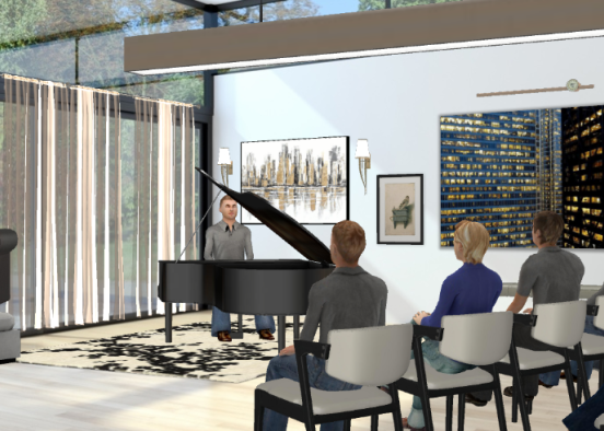 The piano room Design Rendering