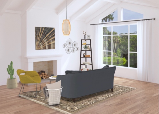 Boho Style living room Design Rendering
