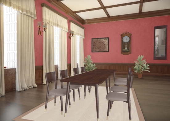 Burgundy Room Design Rendering