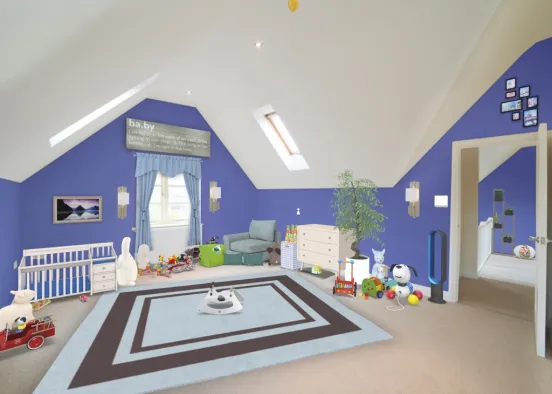 My best friend the kids room with the baby broom Design Rendering