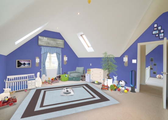 My best friend the kids room with the baby broom Design Rendering