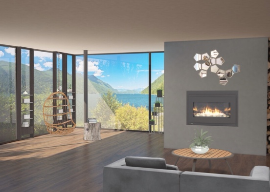 Living room-dream house Design Rendering