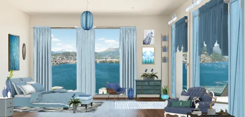 Blue summer bedroom 