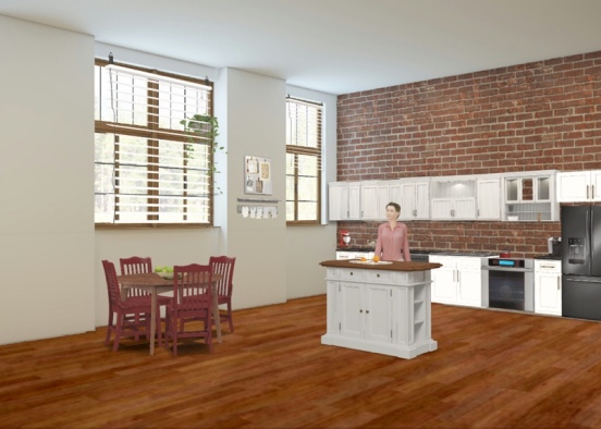 red country kitchen Design Rendering