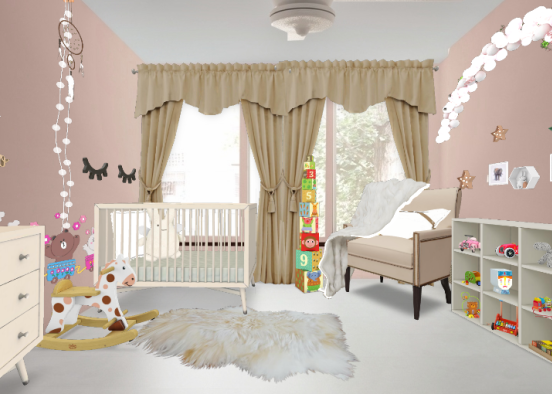 Chambre de baby girls Design Rendering