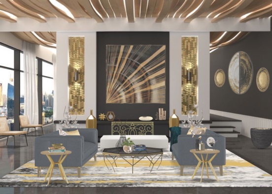 golden room  Design Rendering