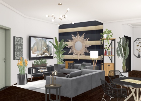 luxurious living room Design Rendering