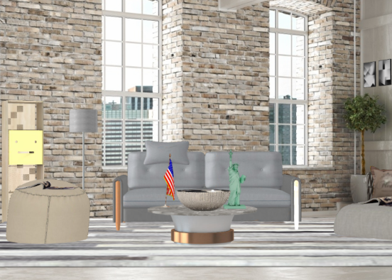 New york living room Design Rendering