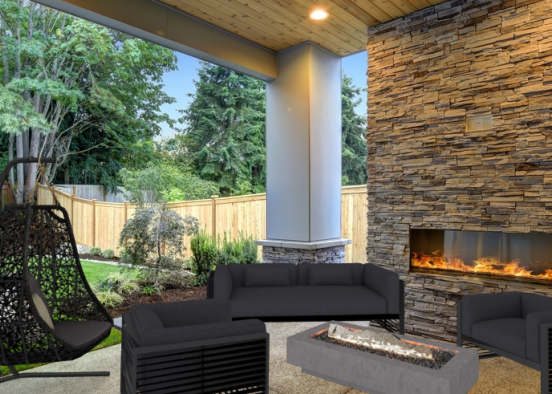 Modern outdoor living room Design Rendering